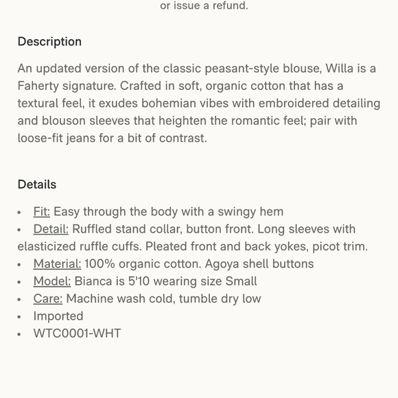 EUC Faherty Willa Top in White - Picture 3 of 16